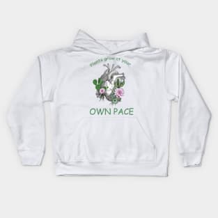 Succulents plant lovers, human heart, Plants lovers, plants grow at your own pace Kids Hoodie
